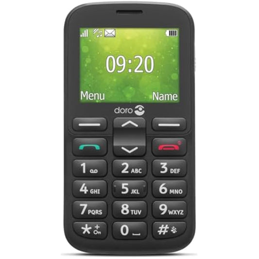 Doro 1380 Unlocked 2G Dual SIM Mobile Phone for Seniors with 2.4" Display, Camera and Assistance Button (Black) [UK and Irish Version] (Black)