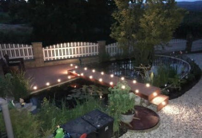 INDARUN Warm White Led Decking Lights Outdoor Waterproof IP67 Ø30MM 12V - Led Plinth Light Kits for Terrace/Patio/Path/Wall/Garden/Decoration, 30 Packs