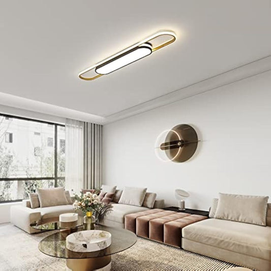 Oninio Modern Ceiling Light 110cm LED Linear Ceiling Lamp 48W Dimmable Ceiling Light with Remote Control for Kitchen Dining Room Cloakroom Hallway