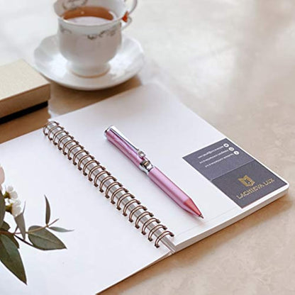 LACHIEVA LUX Nice Elegant Crystal Executive Metal Ballpoint Pen with German-made Refills, Luxury High end Writing Instruments for women-Barbie pink