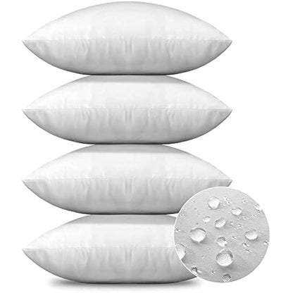 JOTOM Outdoor Cushion Inserts 45x45cm Waterproof Premium Cushion Inner Pads 18"x18" Pillows Filling Set of 4 Decorative Square Pillow Inserts Sofa Pillow Stuffer Patio Garden Blench Couch Bed Cushions