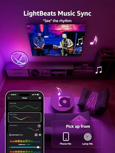 Lepro TB1 AI Table Lamp, Smart LED Lamp with Music Sync, AI Lighting Design Assistant, Colour Changing Smart Table Lamp, Voice Cotrol, Works with Alexa & Google Assistant, Bluetooth & 2.4GHz WiFi