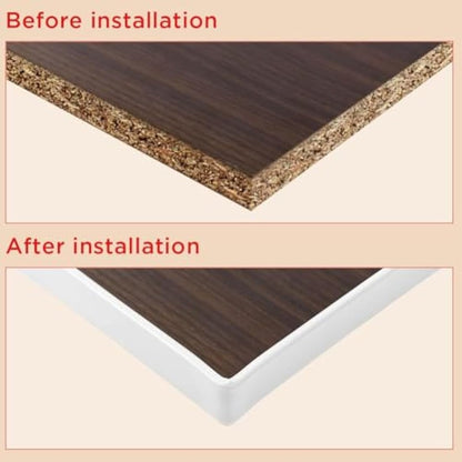 flintronic 5m*16mm U-Shape Flexible Furniture Edge Banding, Baby Safty Baby Edge Protector, Self Adhesive TPE Wood Edging Tape, DIY Furniture Edge Trim for Table, Cabinet, Furniture Restoration