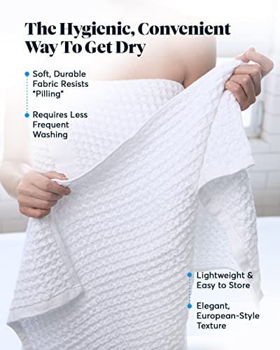 SUTERA - Waffle Hand Towel for Bathroom, Luxury Bath Towels Infused with Silver Ions, Ultra Soft Absorbent Quick Drying Design Shower Towels