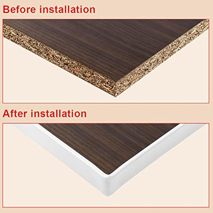 flintronic 5m*18mm U-Shape Flexible Furniture Edge Banding, Baby Safty Baby Edge Protector, Self Adhesive TPE Wood Edging Tape, DIY Furniture Edge Trim for Table, Cabinet, Furniture Restoration