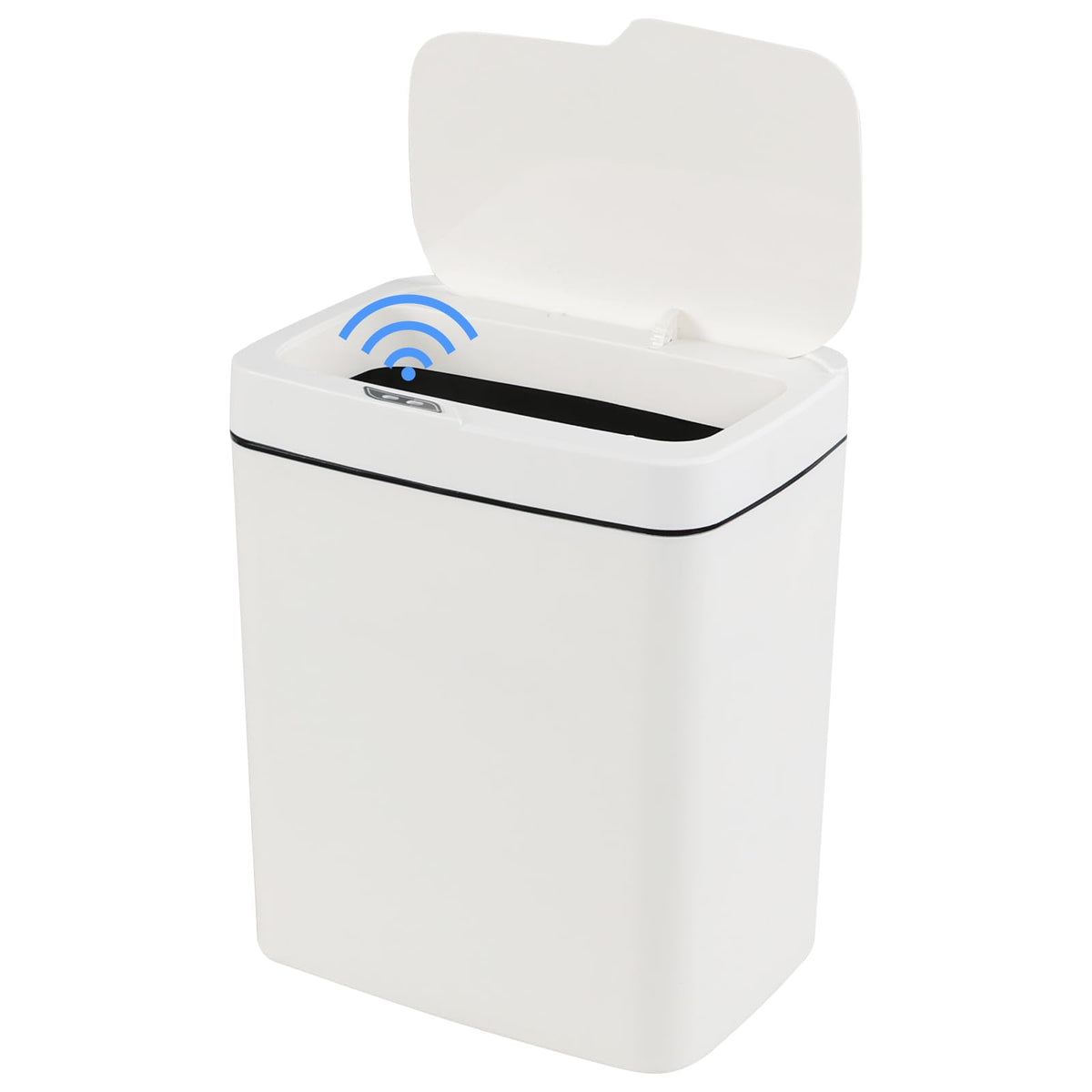 Teyyvn 15 L Automatic Motion Sensor Bathroom Trash Can with Lid, White