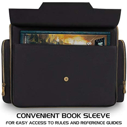 ENHANCE Portable Miniature Figure Storage and Carrying Case, 4 Foam Layers fits 108 Infantry Minis and Pick and Pluck - Book Sleeve and 2 Accessory Pockets for Measuring Tape, Dice and More