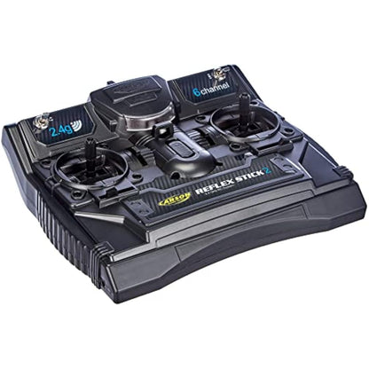 Carson 500501006 FS Reflex Stick II 2.4 GHz - 6 Channel Remote Control with Receiver for Model Vehicles such as RC Cars and Ships, Black