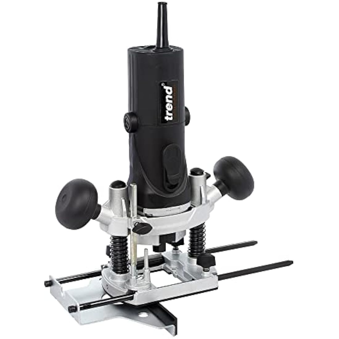 Trend T4 1/4 Inch Variable Speed Workshop Router and Kitbox, Perfect for Hinge Cutting, Timber Profiling & Hand Carving, 850W 115v T4ELK, Black