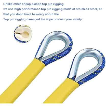 Gangying 40m Climbing Rope 8mm Outdoor Static Rock Climbing Rope High Strength Cord Safety Rope Braid Nylon Rope, Escape Rope Fire Rescue Parachute Rope with 2 Carabiner