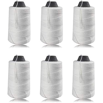 Fayelong White Sewing Thread 6 Cones 450 Metres Craft Materials for Bag Sealing Machine Sewing Machine
