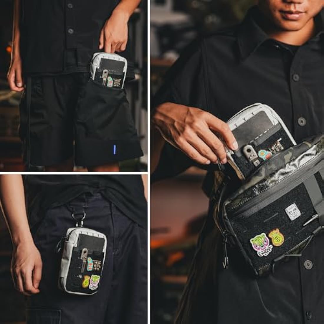 TACTICAL GEEK Block E3.0 EDC Compact Waist Pocket Pouch, Men EDC Pouch Organizer, Multi-Purpose Molle Tool Pouch, Utility Tool Organizer Bag for Daily Essentials Carry, X-White