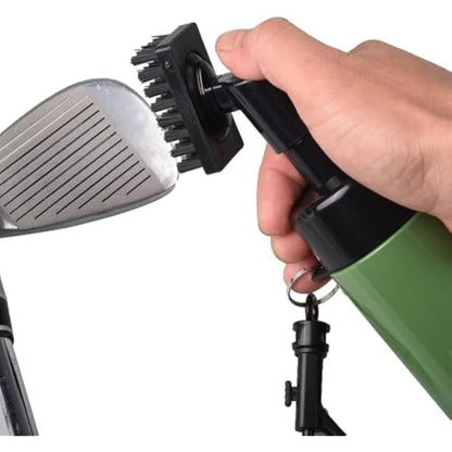FUZVOL Golf Club Brush Groove Cleaner with Built-in Water Spray and Hook, Groove Cleaning Brush for Golf Ball Club Wet Scrub, Ball Cleaner with Extrusion Water Bottle, Gift for Men