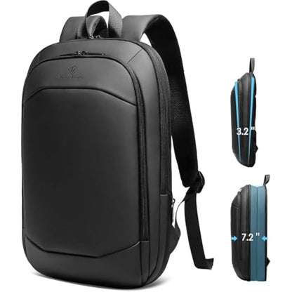 HEROIC KNIGHT Slim Laptop Backpack, Expandable Business Travel Backpack, Water-Resistant Anti Theft Laptop Rucksack, Lightweight Computer Work Bag Daypack For Men Women, Fits 15.6 Inch- Black