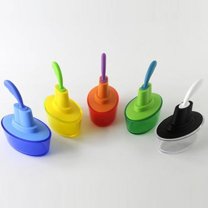 Alessi Ship Shape Container with Small Spatula in 18/10 Stainless Steel and Thermoplastic Resin, Black, 15,5cm
