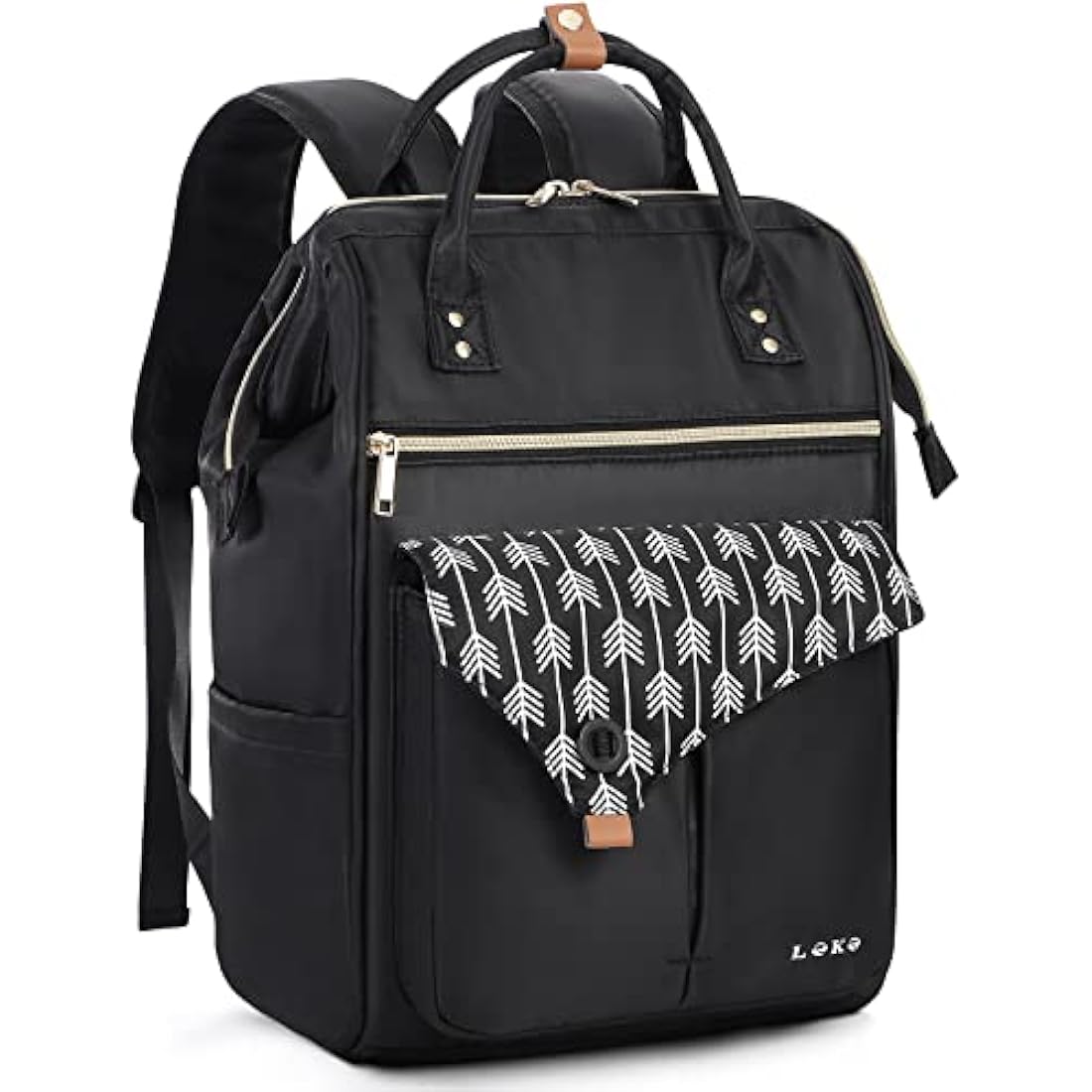 Lekesky Laptop Backpack Women Rucksack Bags 15.6 Inch Laptop Backpack with USB Port School Bag for Travel Business College Women Men- Black