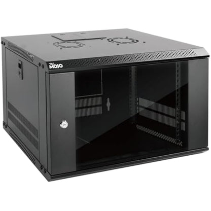 Tecmojo 6U 450mm Deep Wall Mount Server Cabinet IT Network Rack Enclosure, Lockable Door and Side Panels Black, Standard Glass Door, for 19” IT Equipment, A/V Devices, Flat Package