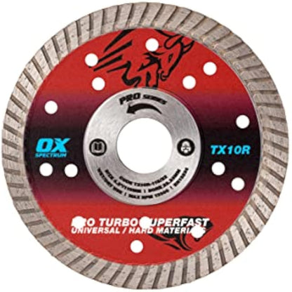 OX Tools TX10R-180/22 OX-TX10R Spectrum Superior Turbo Diamond Blade, 180/22.23mm, Red