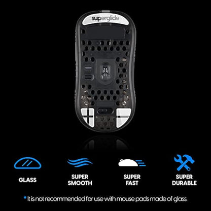 Superglide - Fastest and Smoothest Mouse Feet/Skates Made with Ultra Strong Flawless Glass Super Fast Smooth and Durable Sole for Xtrfy MZ1 Wireless
