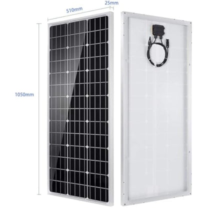 100W Solar Panel 12V Battery Chager + 20A PWM Charge Controller + Extension Cables+ Z Mounting Brackets…