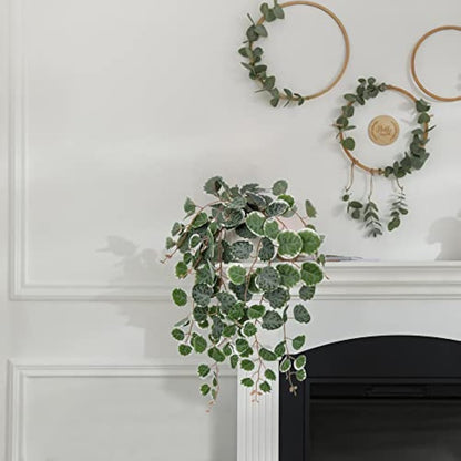 Hollyone Trailing Artificial Plants Decorative Fake Potted Plants, String of Hearts Plants Indoors Outdoors, Faux Trailing Plants Greenery for Home, Wall, Living Room, Bedroom, Office Decor