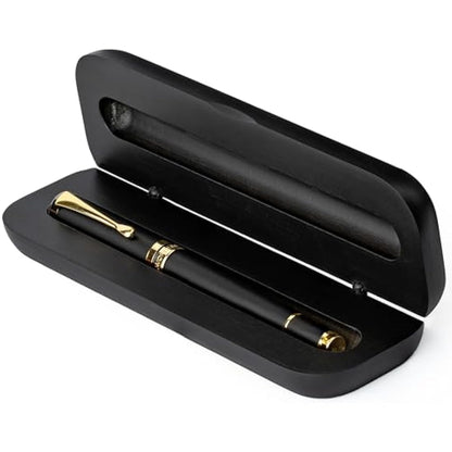 Wordsworth and Black Rollerball Pen-Stunning Luxury Pen Bamboo Blackwood Gold Finish, Refillable, Best Roller Ball Gift Set Pen for Men & Women, Ink Refill, Point Office Pens for Writing