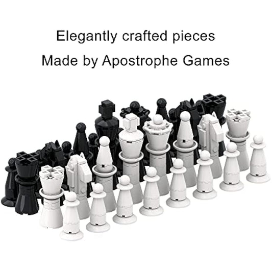 APOSTROPHE Games Building Block Deluxe Chess Set - 1,024 Pcs - Build Your own Chess Pieces & Board, Compatible with All Major Building Blocks