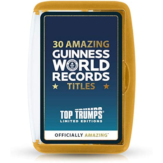 Top Trumps Guinness World Records Limited Editions Card Game, discover 30 amazing records including largest Game Boy, most tattooed and longest fingernails, gift and toy for players aged 6 plus