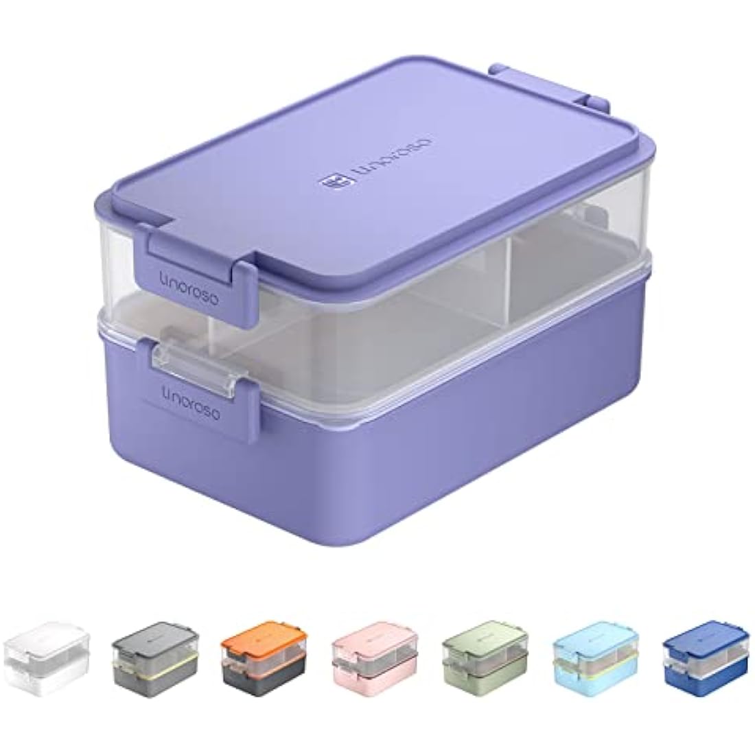 linoroso Bento Lunch Box for Adults with 3 Compartments Lunchbox with Sauce Container and Utensils, Bento Boxes for Microwave and Dishwasher Plastic BPA-Free As Sandwich Snack Salad Box - Veri Peri