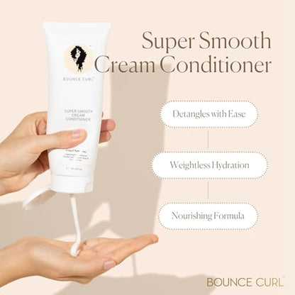 Bounce Curl Super Smooth Cream Conditioner UK | Curly Hair Conditioner | With Organic Aloe & Sunflower Oil | 8oz, 237ml