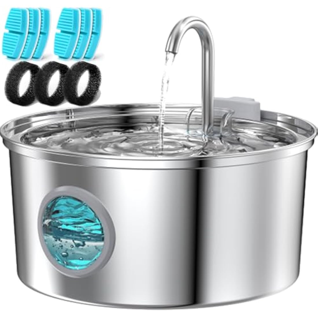 Cat Water Fountain for Drinking: Quiet Cat Water Fountain - 108oz/3.2L Cats fountain - Pet Waterer Fountains - 9 Filters - FOFNON