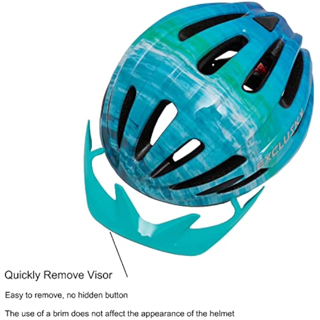 Kids Bike Helmet Exclusky Boys Girls Bike Helmet Adjustable Kids Cycle Helmet 50-57cm, Multi-Sport Kids Helmet Age 5-7-9-10-12, Bicycle Helmet Kids with Visor