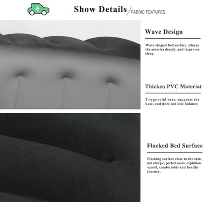 MEIRRAI Car Mattress, Inflatable Car Bed for Back of Cars, Gap Filler Air Mattress, Rear Seat Widening for SUV/MVP/Saloons, Travel Inflatable Gap Pad, Camping Bed with Air Pump for Travel Camping