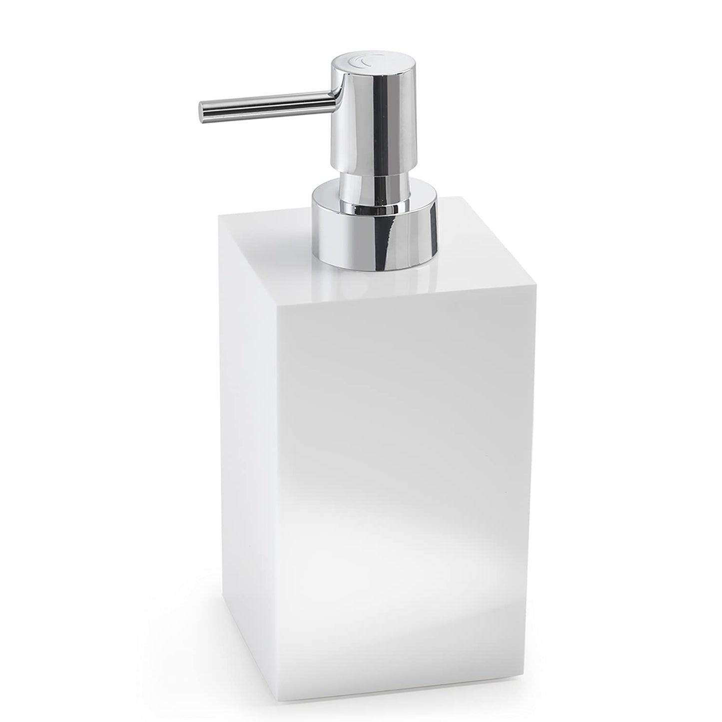 Gedy G-Bangkok White, Dimensions and Weight: 17.3 x 7.3 x 8.4 cm & 0.35 kg, Capacity 250 ml, Resin and Sand Bathroom Soap Dispenser, R&S Design, 2