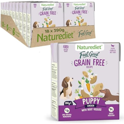 Naturediet - Grain Free Wet Dog Food, Natural and Nutritionally Balanced, Grain Free, Puppy, 390g (Pack of 18)