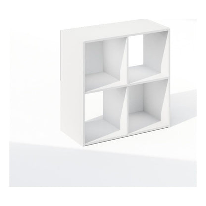 Furinno PELLI Book Shelf, 4-Cube Bookshelf, Cube Storage Organizer Bookcase, 11.7 x 23.7 x 23.8, for Living Room, Bedroom, Home Office, White