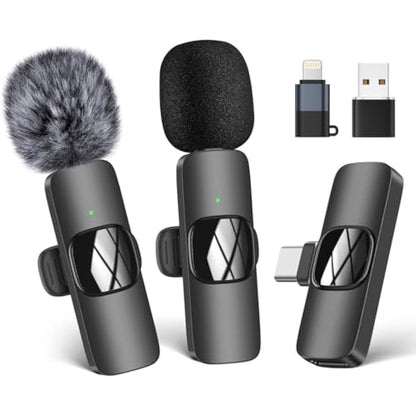 HMKCH Wireless Lavalier Microphone for iPhone - iPad, Android Phone,Computer, Mini Lapel Mic with Noise Reduction and crystal sound for Video Recording, Vlogging, TikTok, YouTube