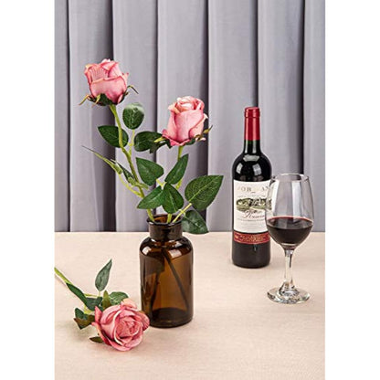 Flojery 10pcs Artificial Rose Flowers Long Stem Fake Silk Roses for DIY Wedding Bouquet Table Centerpiece Home Decor (Rose Red)