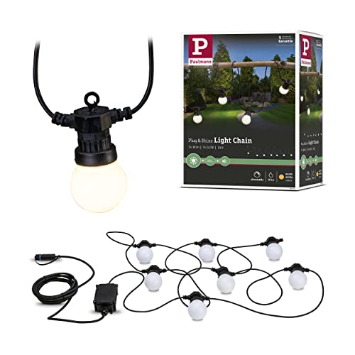Paulmann 94165 Outdoor Plug & Shine Light Chain IP 3000K 7x5lm 24V, White