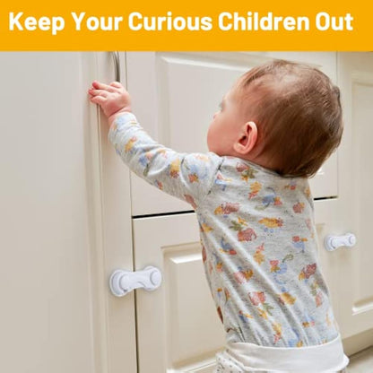TRILINK Cupboard Locks for Children 10 Pack, Baby Proof Child Safety Cupboard Locks, Child Locks for Cabinets Drawer Door, Fridge Locks for Kids, Strong Adhesive Baby Locks for Kitchen Furniture