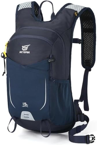 SKYSPER 15L Hiking Backpack Small Travel Daypack Breathable Lightweight Day Hike Rucksack with Shoulder Pocket Women Men
