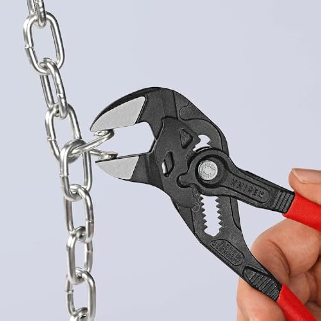 Knipex Pliers Wrench pliers and a wrench in a single tool grey atramentized, plastic coated 180 mm 86 01 180