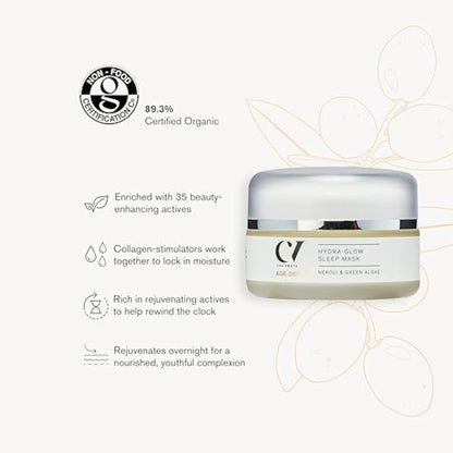 Green People Age Defy+ Hydra-Glow Night Cream - Moisturising for Dry, Mature Skin - Paraben & Alcohol Free - Vegan, 50ml
