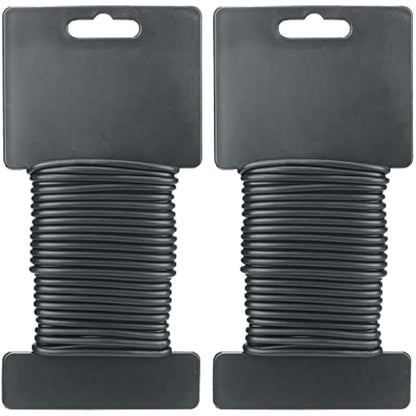 KINGLAKE 2Pcs x 8m Black Garden Soft Tie, 3.5mm Garden Flexible Wire Tie Plant Twist Wire Plastic Coated