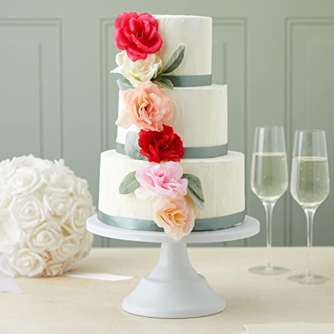 Juvale 60 Pack Silk Artificial Flower Heads for Bridal Shower Decorations, Fake Carnations for Wedding, Arts and Crafts (7 cm, 6 Colours)