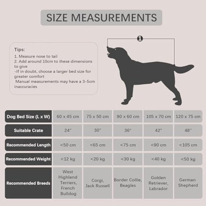 Jaspuriea Medium Dog Bed Washable Dog Crate Mattress Calming Fluffy Anti Anxiety Dog Beds Deluxe Plush Dog Mat with Anti-Slip Bottom, Dark Grey, 75x50x7cm