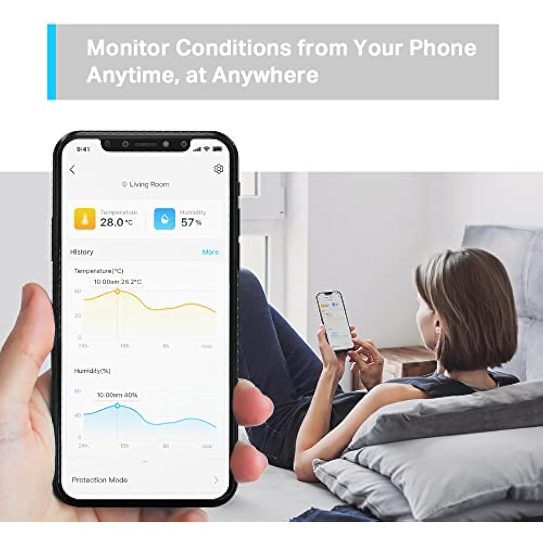 Tapo T310 Smart Humidity Meter, Room Thermometer, Hygrometer, Room Thermometer Indoor, Humidity Sensor, Room Temperature Monitor, Real-Time Notifications, Free 2-Year Data Storage, 2-Year Battery Life