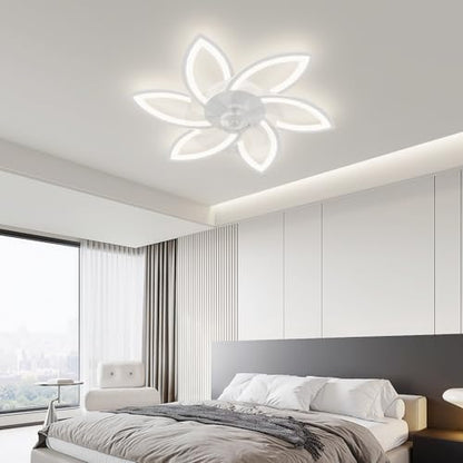 YUNLONG 30.7" Ceiling Fans with Lights and Remote Led Living Room Dimmable Ceiling Lights DC Motor Ceiling Fans with Lamps Reversible 6-Speed Lighting