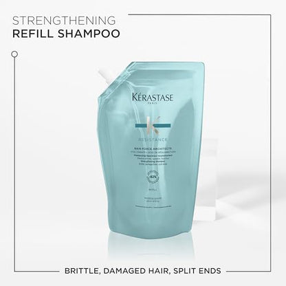 Kérastase Resistance, Daily Strengthening Shampoo, For Brittle, Damaged Hair & Split Ends, With Vita-Ciment Complex, Bain Force Architecte