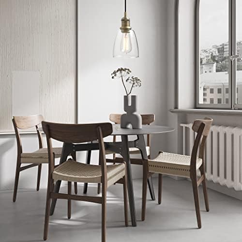 Yosoan Lighting Industrial Pendant Light Fittings with Glass lampshade, Loft Bar Edison Hanging Ceiling Lights Chandelier for Kitchen Island Living Room Dining Room Front Mirror (Antique)